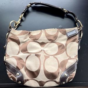 Coach Carly Signature Monogrammed Canvas Hobo Bag